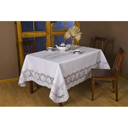 Tapestry Trading 652I6088 60 X 88 In. European Lace Table Cloth; Ivory